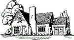 Line drawing of a Manor house